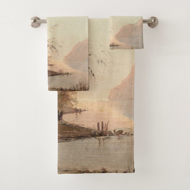 Conjunto De Toalhas Monograma de árvore palmeira tropical Elegante (Insitu)