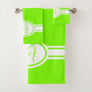 Conjunto De Toalhas Monograma de chartreuse de tendências