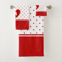 Monograma de Fundo Branco Vermelho Bolinhas Person