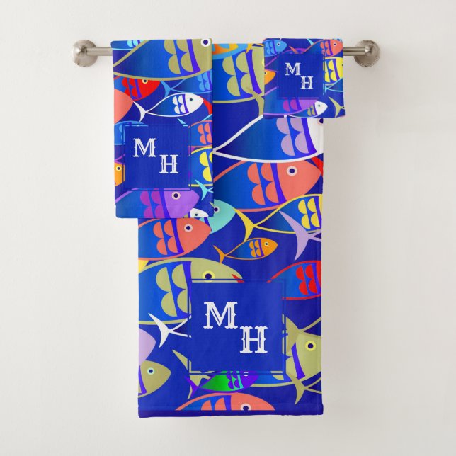 Conjunto De Toalhas Monograma de Texto Personalizado de Deco de Arte d (Insitu)