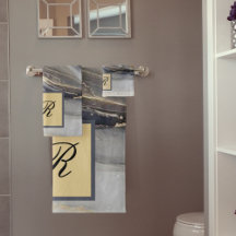 Monograma Elegante Bonito de Mármore Negro Dourado