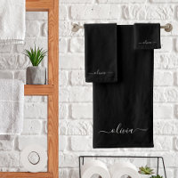 Monograma Elegante Moderno e Branco Negro