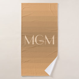Conjunto De Toalhas Monograma gigante da gradação neutra