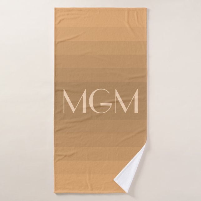 Conjunto De Toalhas Monograma gigante da gradação neutra (Toalha de Banho)