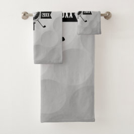 Conjunto De Toalhas Monograma Inicial do Clube e Textura da Bola de Go