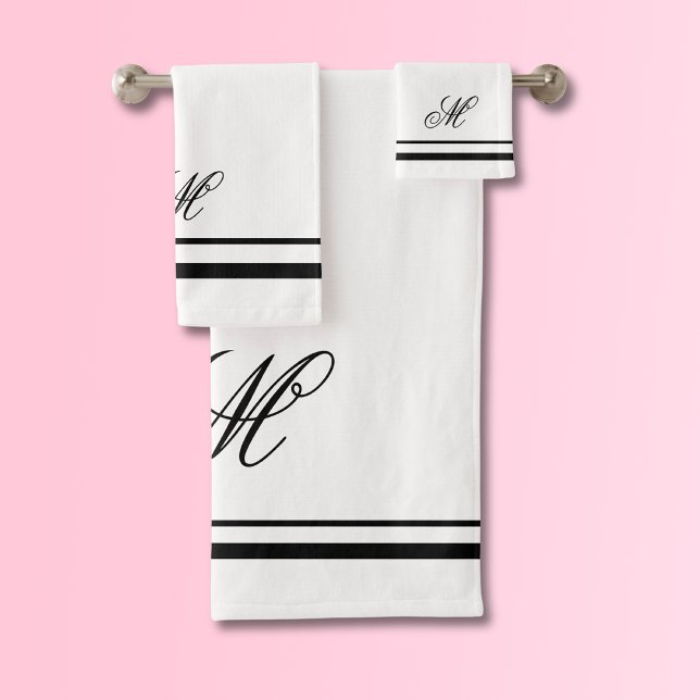 Conjunto De Toalhas Monograma inicial elegante (Criador carregado)