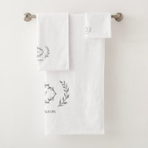 Monograma Inicial Elegante Moderno Branco Cinza Te