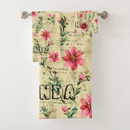 Conjunto De Toalhas Monograma legal texto transparente