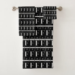 Conjunto De Toalhas Monograma - Letra inicial F