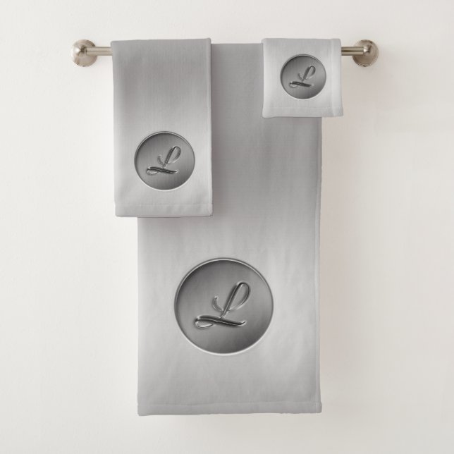 Conjunto De Toalhas Monograma "Letra L" (Insitu)