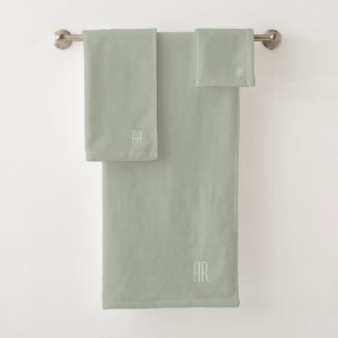 Conjunto De Toalhas monograma moderno de sábado prateado