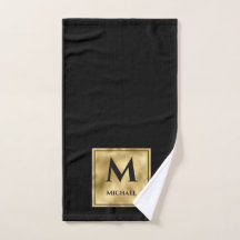 Monograma Preto e Dourado Luxo Elegante