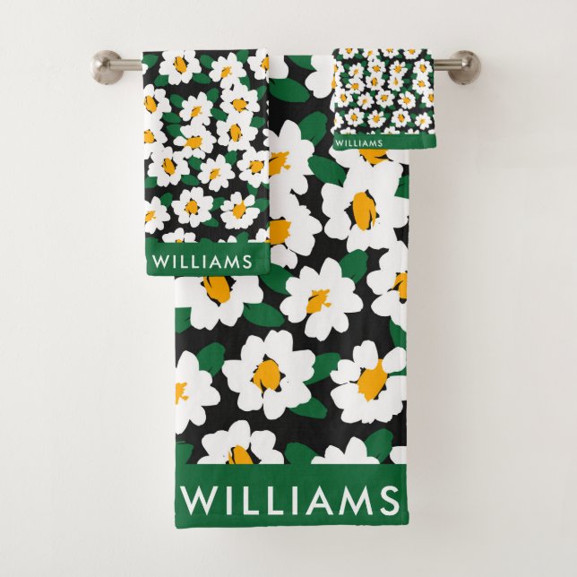 Conjunto De Toalhas Monogramas Flores Elegantes De Banho De Na moda (Insitu)