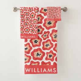 Conjunto De Toalhas Monogramas Flores Elegantes De Banho De Na moda