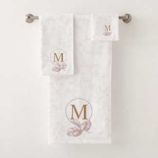Conjunto De Toalhas Monogrammed indicado por letras cor-de-rosa &
