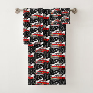 Conjunto De Toalhas Monster truck vermelho