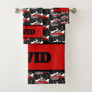Conjunto De Toalhas Monster truck vermelho: DAVID