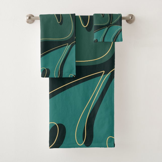 Conjunto De Toalhas Monstera verde deixa design (Insitu)