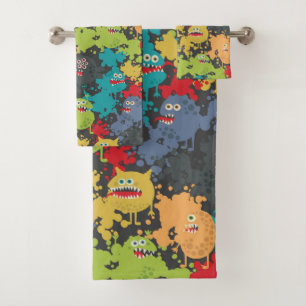 Conjunto De Toalhas Monstros engraçados fofos