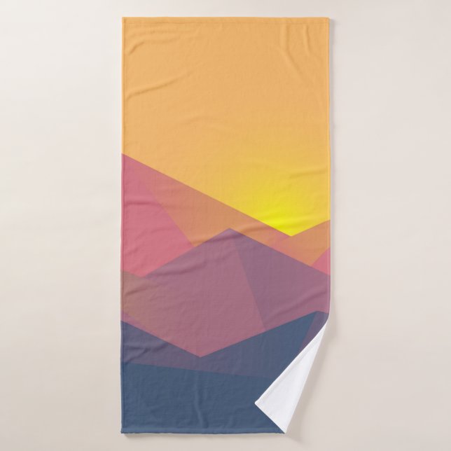 Conjunto De Toalhas Montanhas Russas Minimalista Geométrico (Toalha de Banho)