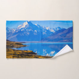 Conjunto De Toalhas Monte Cook sobre o lago Pukaki, NZ