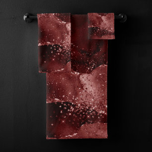 Conjunto De Toalhas Moody Burgundy Agate Tone de Joel de Sangria Win