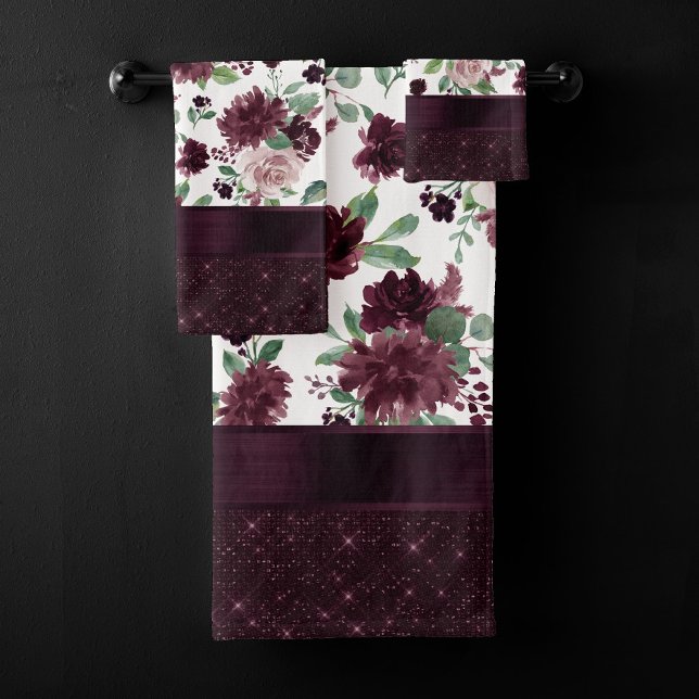 Conjunto De Toalhas Moody Passions | Abóbora-Rosa de-vinho Roxo Dramát (Criador carregado)