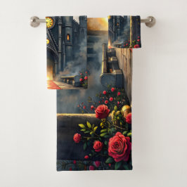 Conjunto De Toalhas Moonlit Aisle of Eternal Vows –Gothic Wedding Gate