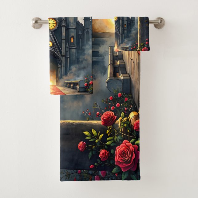 Conjunto De Toalhas Moonlit Aisle of Eternal Vows –Gothic Wedding Gate (Insitu)