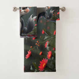 Conjunto De Toalhas Moonlit Mischief Forest Spirit of Crimson Bloom. 