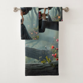 Conjunto De Toalhas Moonlit Vows – A Cute Gothic Wedding Moment. 