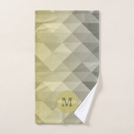 Conjunto De Toalhas Moonograma de Ombre Legal da Cinza amarela