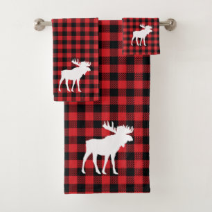 Conjunto De Toalhas Moose Buffalo Check Patterno Bath Towel Set