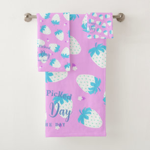 Conjunto De Toalhas Morango Rosa Azul