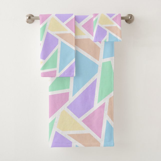 Conjunto De Toalhas Mosaico arco-íris de pastel (Insitu)