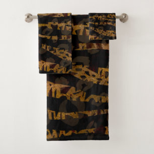 Conjunto De Toalhas Mosaico Chic Elegante Safari Glamour Selva