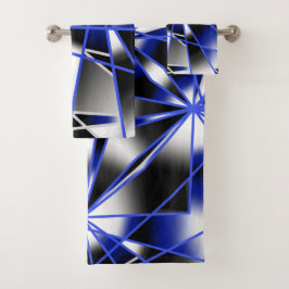 Conjunto De Toalhas Mosaico de Desenho Mecânico de Cor do Gradiente Az