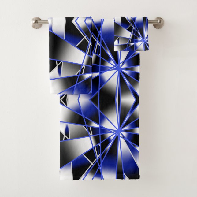 Conjunto De Toalhas Mosaico de Desenho Mecânico Preenchido com Gradien (Insitu)