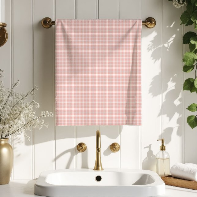 Conjunto De Toalhas Mother’s Day Towel Elegant Rose Gold Plaid (Mother’s Day Towel Elegant Rose Gold Plaid)