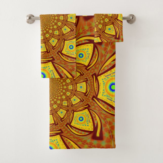 Conjunto De Toalhas Motif Africano Contemporâneo (Insitu)