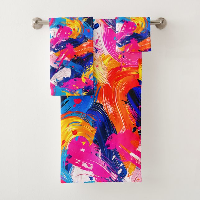 Conjunto De Toalhas motif coups de pinceaux (Insitu)