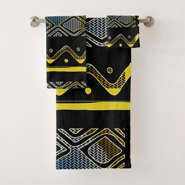 Conjunto De Toalhas Motif de Lama Tribal abstrato africano (Insitu)