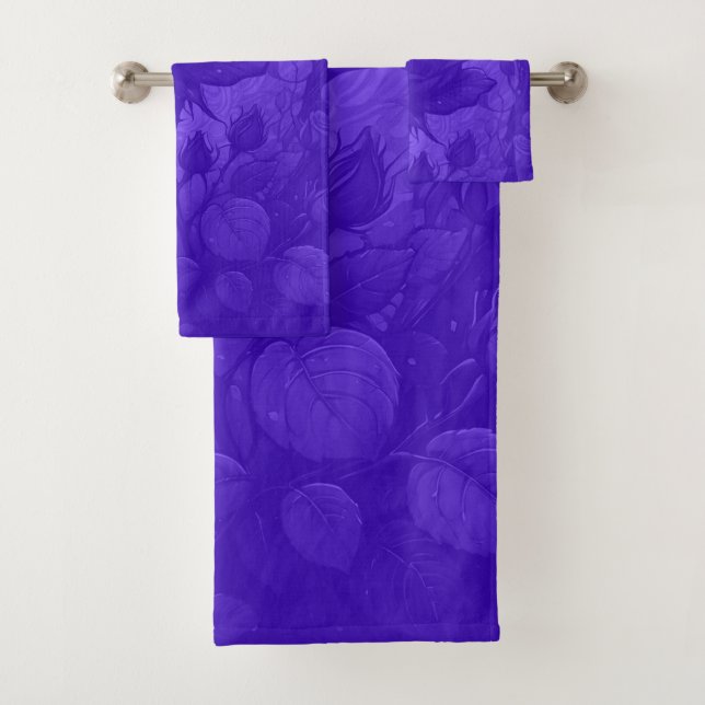 Conjunto De Toalhas Motif Rosas Roxo Profundo (Insitu)
