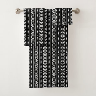 Conjunto De Toalhas Mudo Moderno Em Preto E Branco