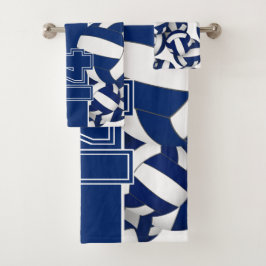 Conjunto De Toalhas Muitas cores azuis do nome do jogador do volleybal