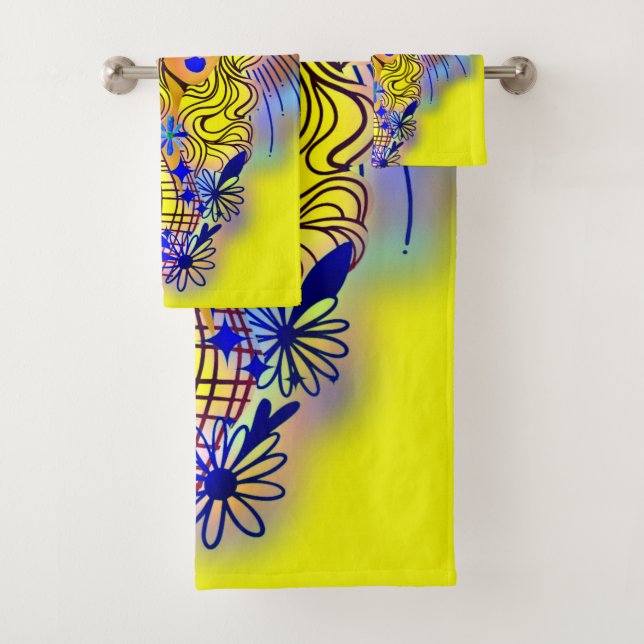 Conjunto De Toalhas Mulher Fashionável Amarela Vibrante (Insitu)