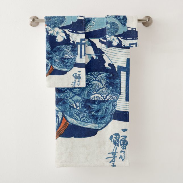 Conjunto De Toalhas Mulher Geisya Japonesa, Kuniyoshi, Ukiyo-e (Insitu)