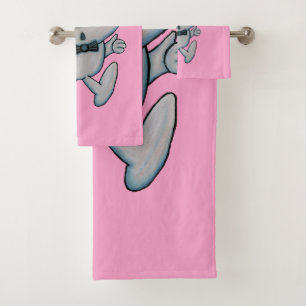 Conjunto De Toalhas Mumbos Divertidos Pintados Brancos Laranja Nose Br