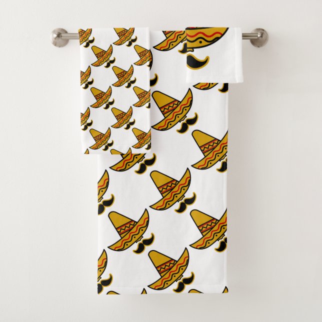 Conjunto De Toalhas Mustache Sombrero (Insitu)