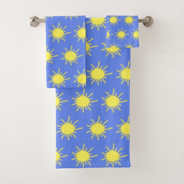 Conjunto De Toalhas My Sunshine Bath Towels (Sky Blue & Yellow) (Insitu)